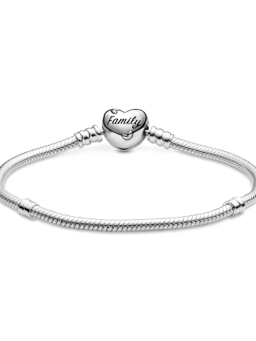 Pandora Moments Family Tree Heart Clasp Snake Chain Bracelet - Image 5