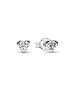 Pandora Talisman Sterling Silver Lab-grown Diamond Heart Earrings