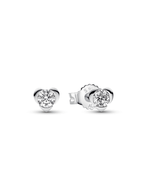 Pandora Talisman Sterling Silver Lab-grown Diamond Heart Earrings