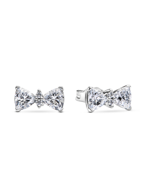 Sparkling Bow Stud Earrings - Image 3