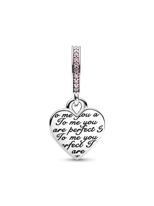 Two-tone Infinity Heart Double Dangle Charm - Image 5