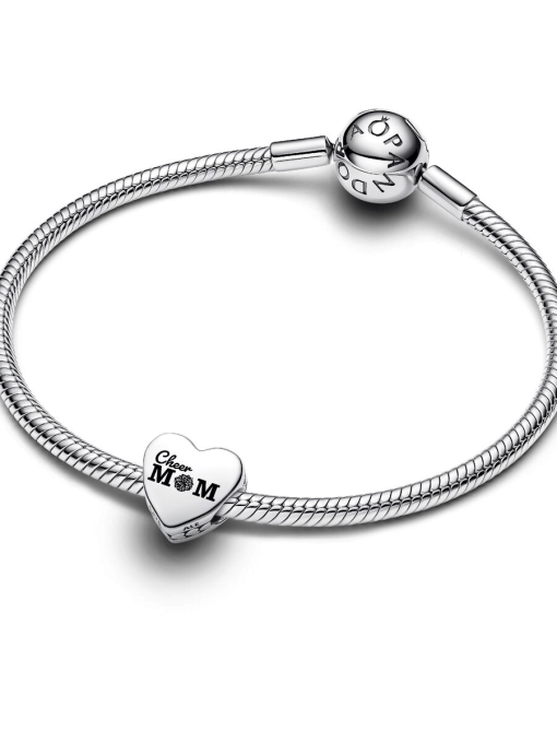 Engravable Cheer Mom Heart Charm - Image 3