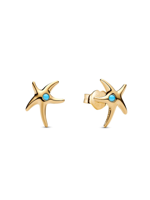 Sparkling Blue Starfish Necklace and Earring Set - Image 4