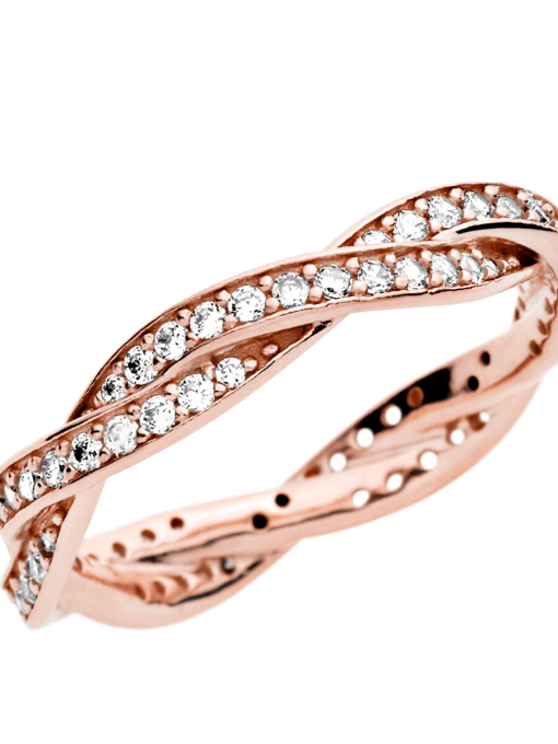 Sparkling Twisted Lines Ring - Image 5