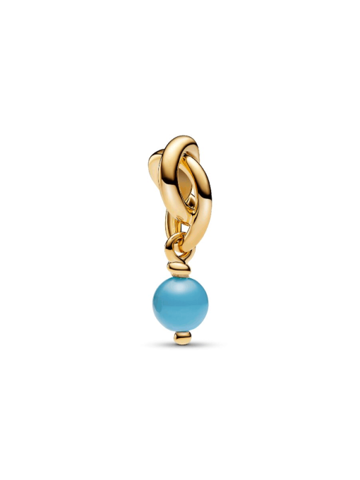 Turquoise Blue Eternity Circle Dangle Charm