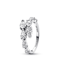 Sparkling Overlapping Band Ring