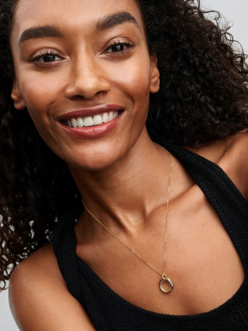 Organically Shaped Two-Tone Pendant Necklace - Image 4