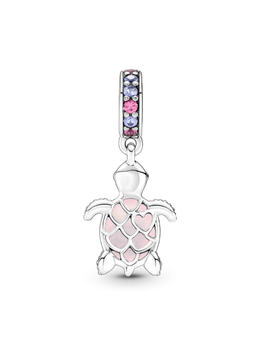 Murano Glass Pink Sea Turtle Dangle Charm - Image 5