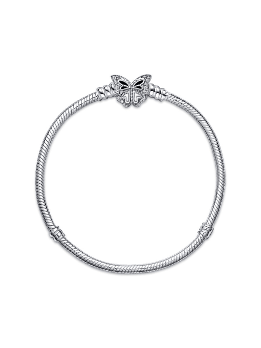 Pandora Moments Butterfly Clasp Snake Chain Bracelet - Image 7