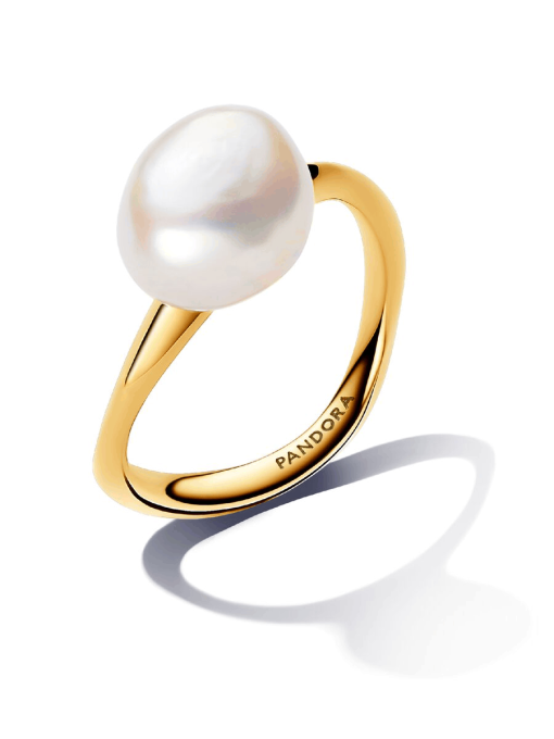 Baroque Treated Freshwater Cultured Pearl Ring