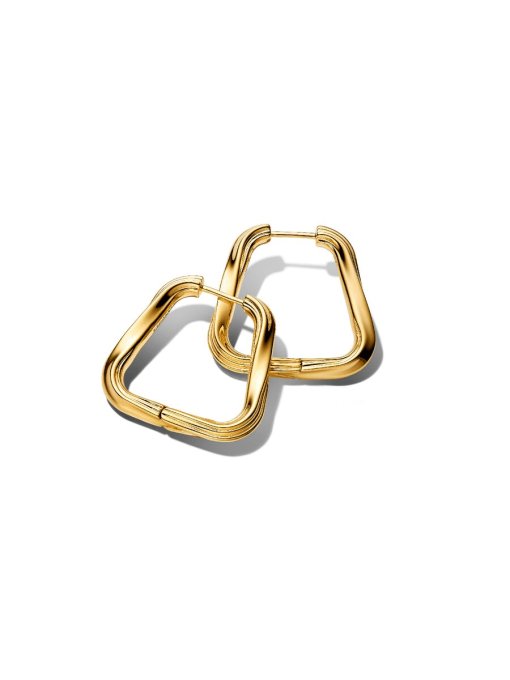 Twisted Triangle Large Hoop Earrings