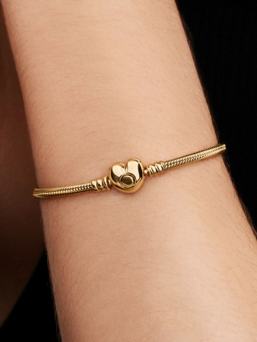 Pandora Moments Heart Clasp Snake Chain Bracelet - Image 2