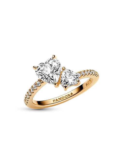 Double Heart Sparkling Ring - Image 5