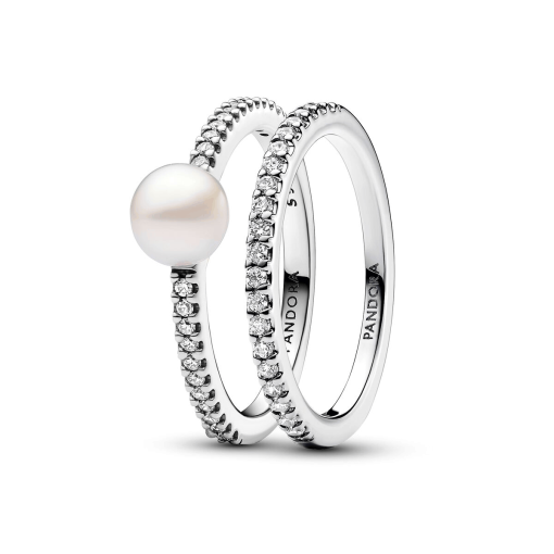 Treated Freshwater Cultured Pearl Ring Band Set - Image 2