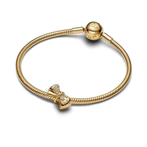 Gold Sparkling Bow Bracelet Set