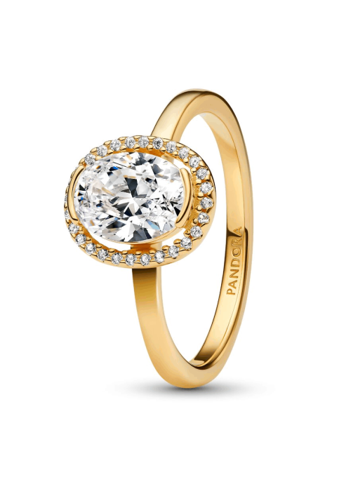 Oval Sparkling Halo Ring - Image 3