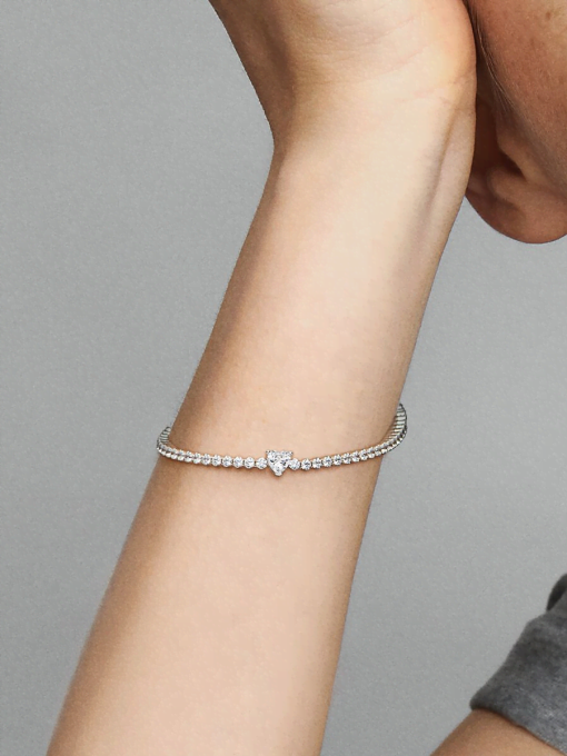 Sparkling Heart Tennis Bracelet - Image 2