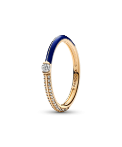 Pandora ME Pave & Blue Dual Ring