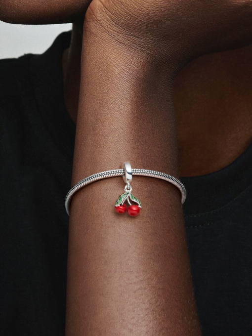 Asymmetrical Cherry Fruit Dangle Charm - Image 2
