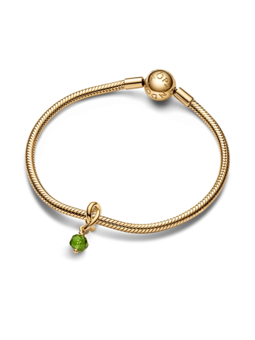 Faceted Spring Green Eternity Circle Dangle Charm - Image 5