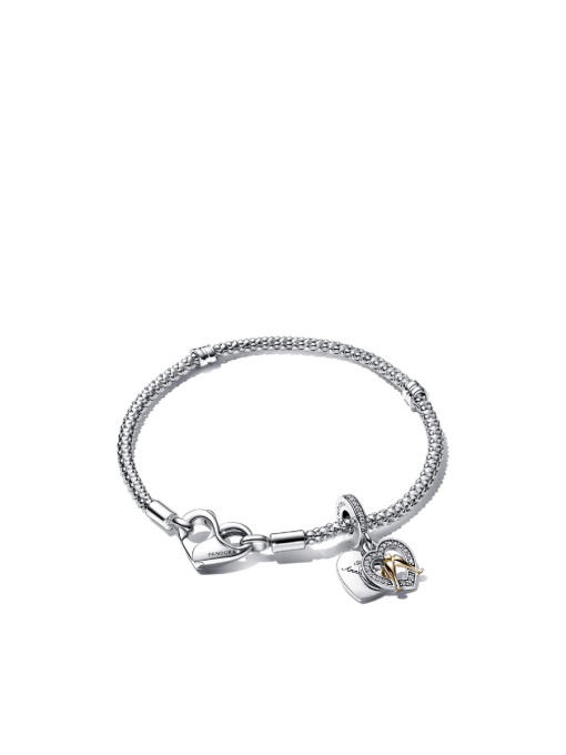 Two-tone Happy Anniversary Charm & Bracelet Set - Image 2