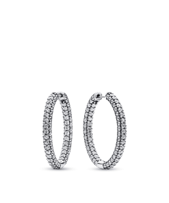 Pandora Timeless Pave Single-row Hoop Earrings