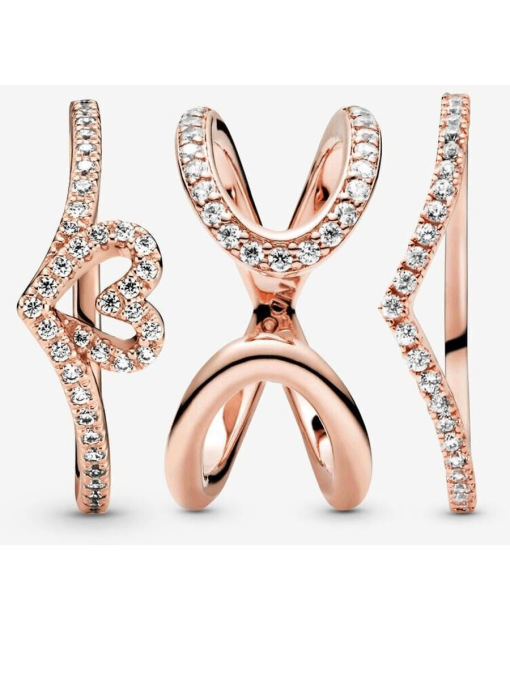 Lots of Love and Sparkle Stacking Ring Set