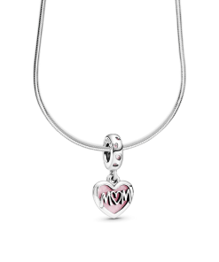 Script Heart Mom Necklace Set