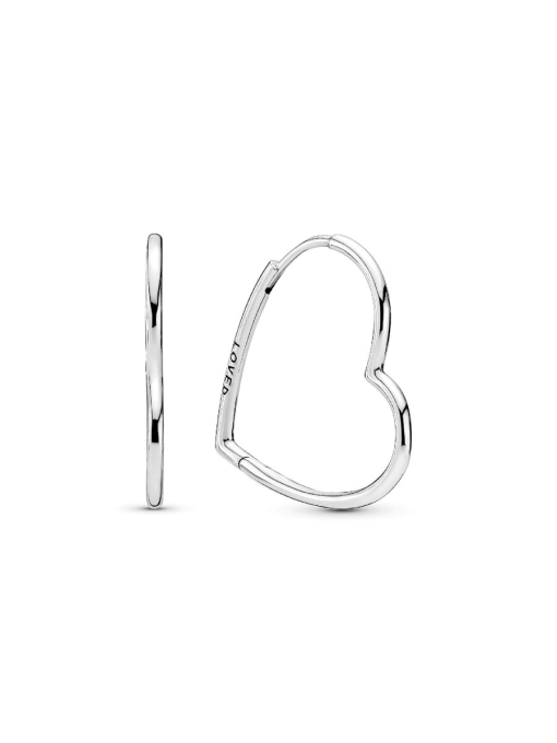 Asymmetrical Heart Hoop Earrings - Image 3