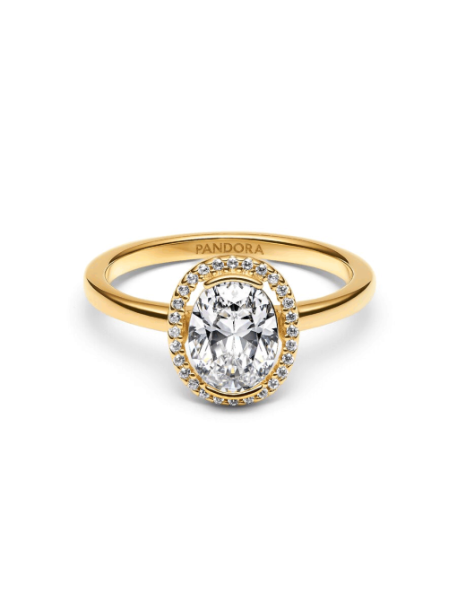 Oval Sparkling Halo Ring - Image 5