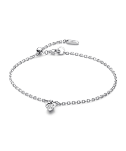Pandora Talisman Sterling Silver Lab-grown Diamond Heart Chain Bracelet