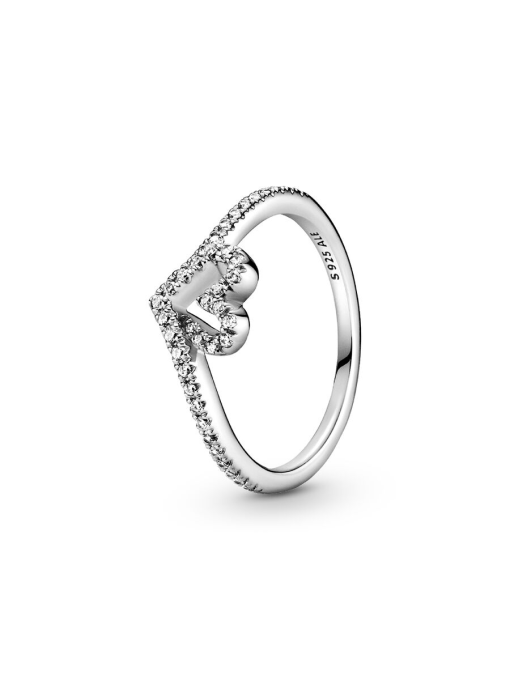 Sparkling Wishbone Heart Ring Set - Image 4