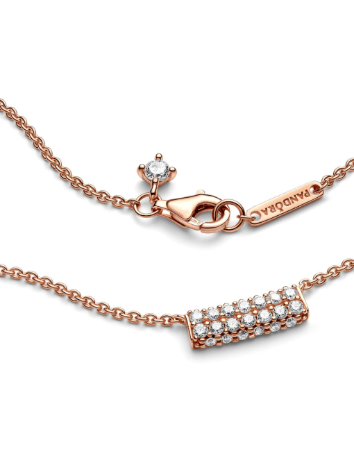 Pandora Timeless Pave Double-row Bar Collier Necklace - Image 5