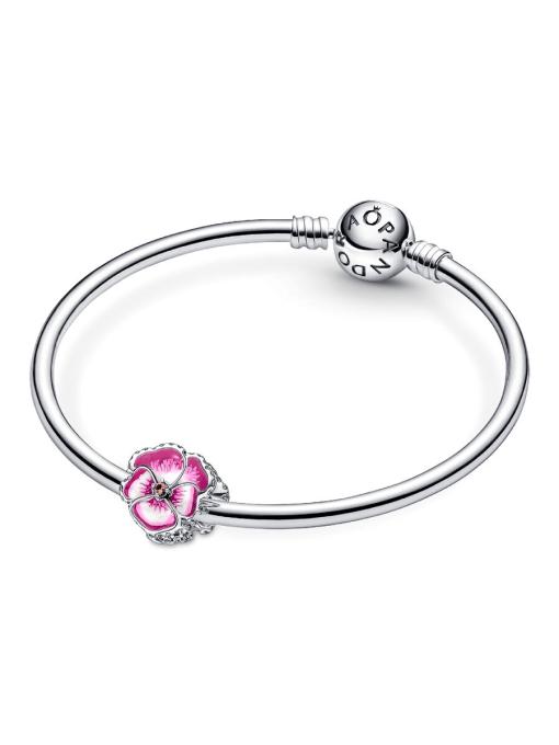 Pink Pansy Flower Charm - Image 6