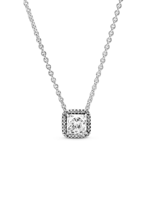 Square Sparkle Halo Necklace - Image 2