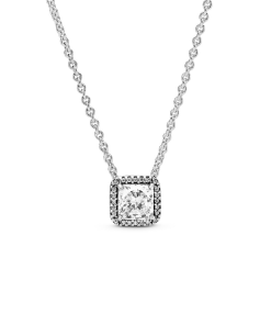 Square Sparkle Halo Necklace