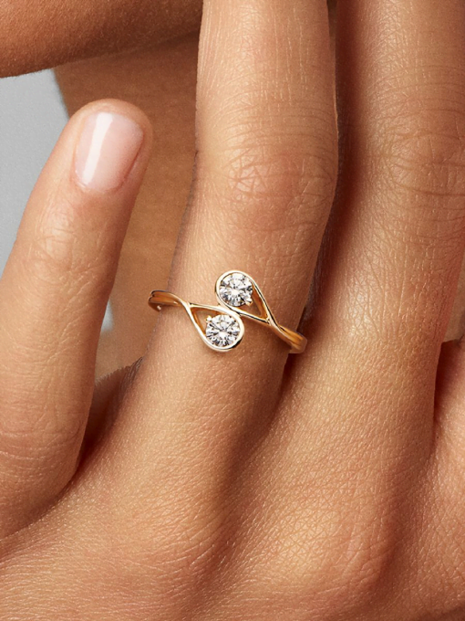 Pandora Infinite 14k Gold Double Lab-grown Diamond Ring - Image 2