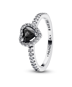 Elevated Black Heart Ring