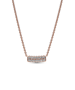 Pandora Timeless Pave Double-row Bar Collier Necklace