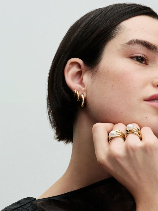 Round Open Hoop Earrings - Image 4