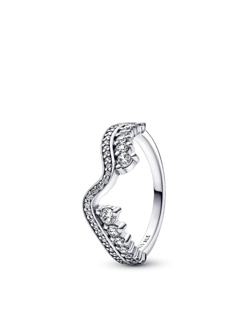 FINAL SALE - Sparkling Asymmetric Wave Ring - Image 3