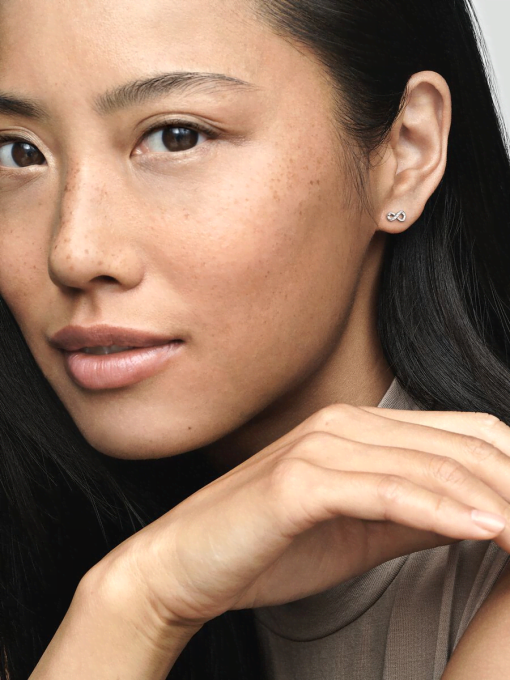 Sparkling Infinity Stud Earrings - Image 4