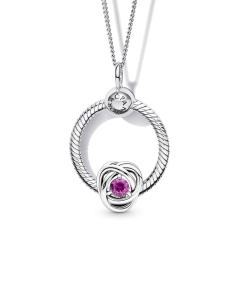 October Birthstone Eternity Circle O Pendant Set
