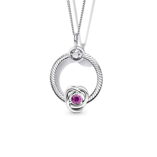October Birthstone Eternity Circle O Pendant Set