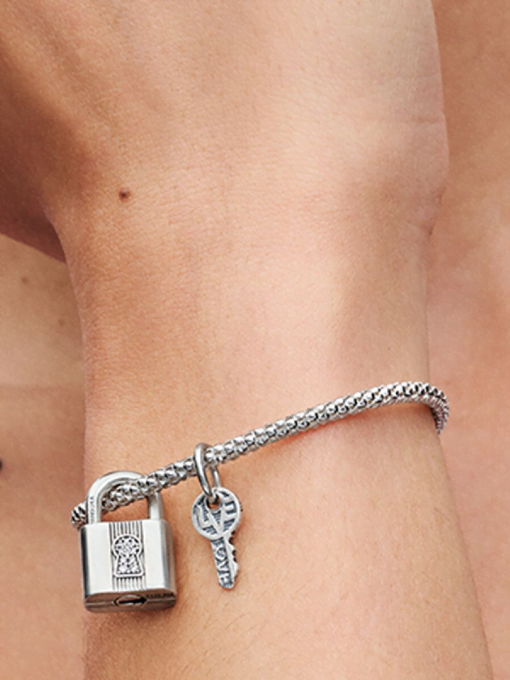 Padlock and Key Dangle Charm - Image 2