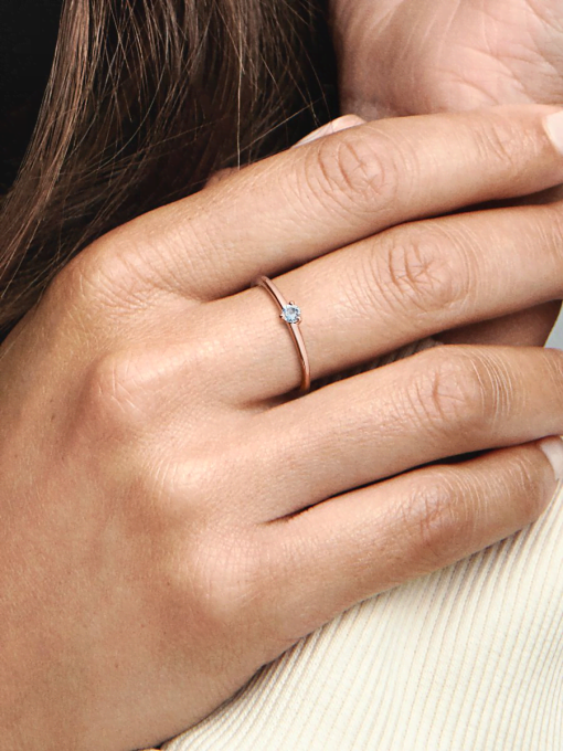 FINAL SALE - Light Blue Solitaire Ring - Image 2