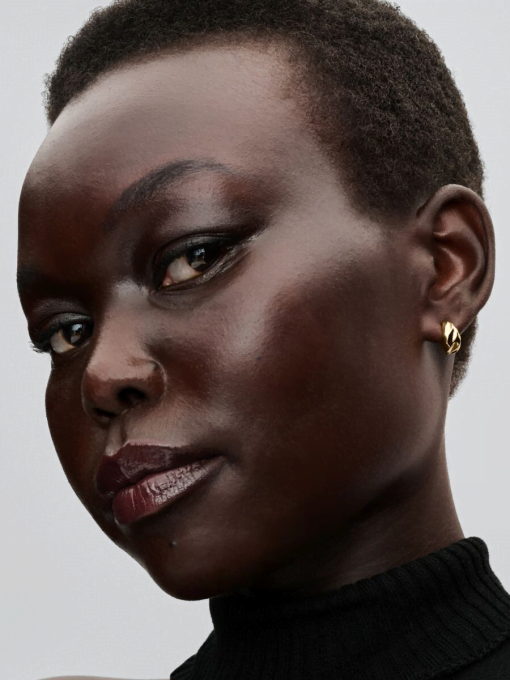 Rippled Open Hoop Earrings - Image 4