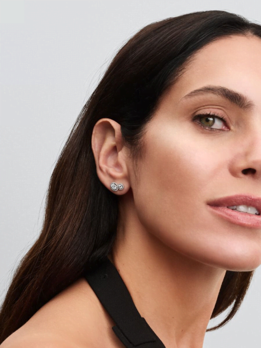Embracing Halo Stud Earrings - Image 4
