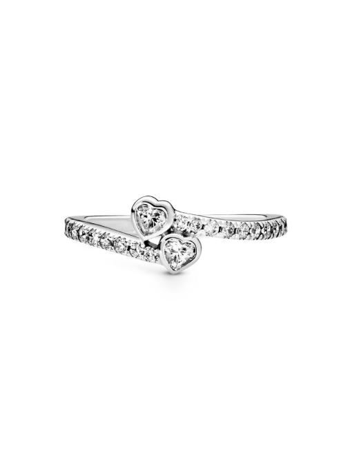 Two Sparkling Hearts Ring - Image 5