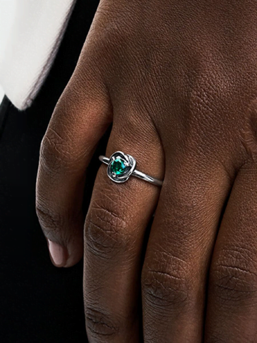 May Birthstone Eternity Circle Ring - Image 2